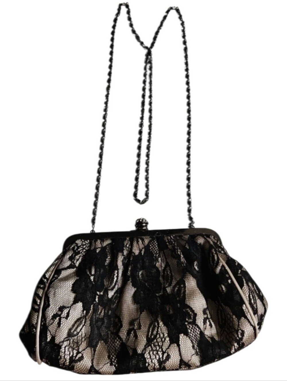 Jessica McClintock Black Lace Evening Bag